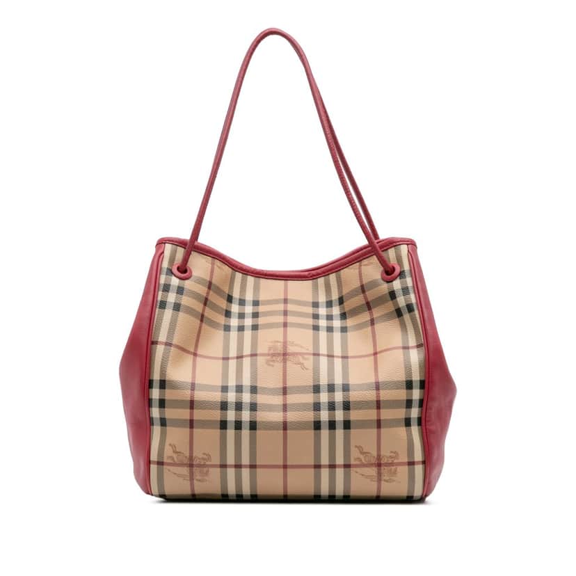 Burberry Small Haymarket Check Coated Canvas Canterbury Tote Brown Canvas Good condition - Front View