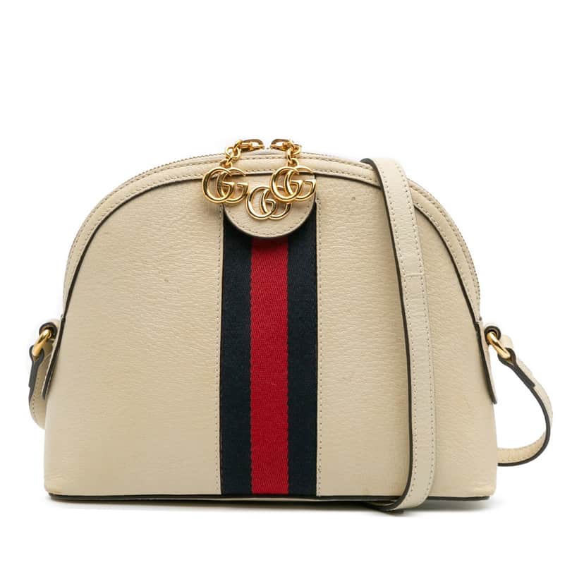 Gucci Small Leather Ophidia Dome Crossbody White Leather Good condition - Front View
