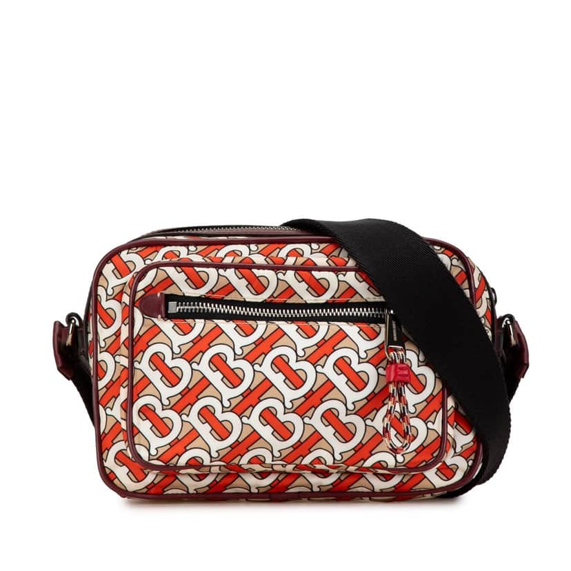 Burberry TB Monogram Nylon Paddy Crossbody Orange Good condition - Front View