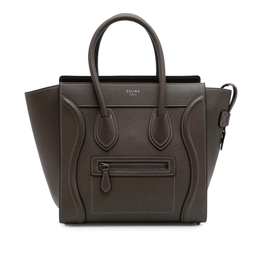 Celine Micro Leather Luggage Tote Brown Leather Good condition - Front View