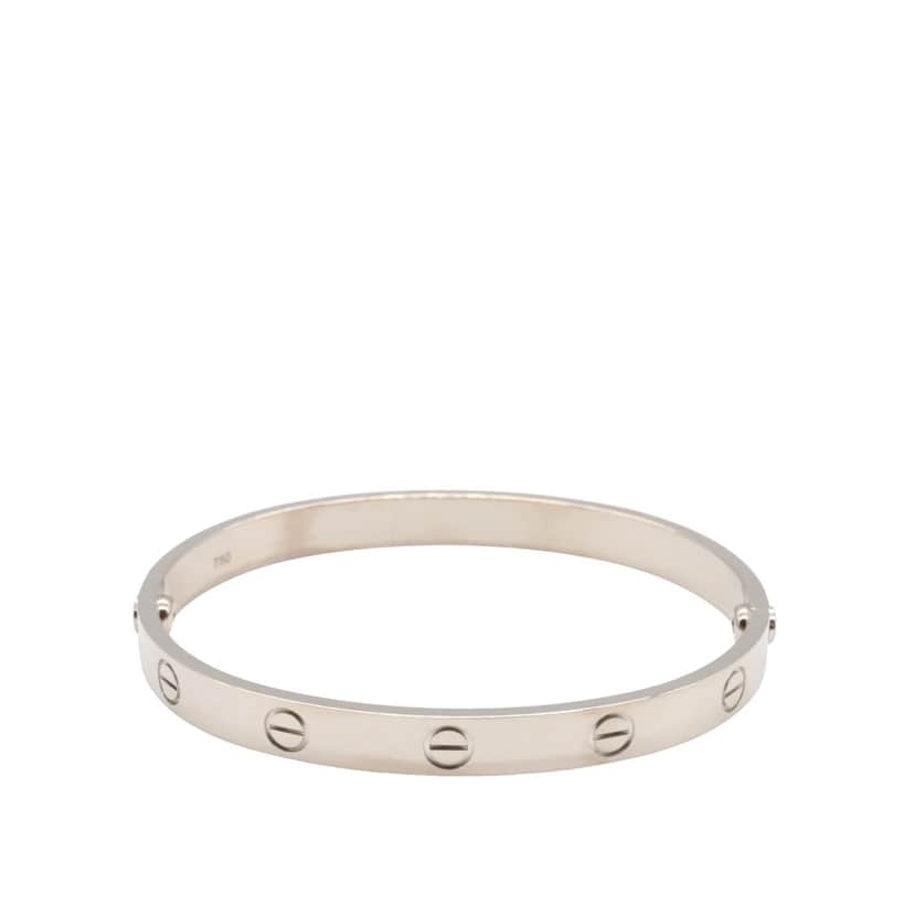 Cartier 18K White Gold Love Bracelet Silver White Gold Good condition - Front View