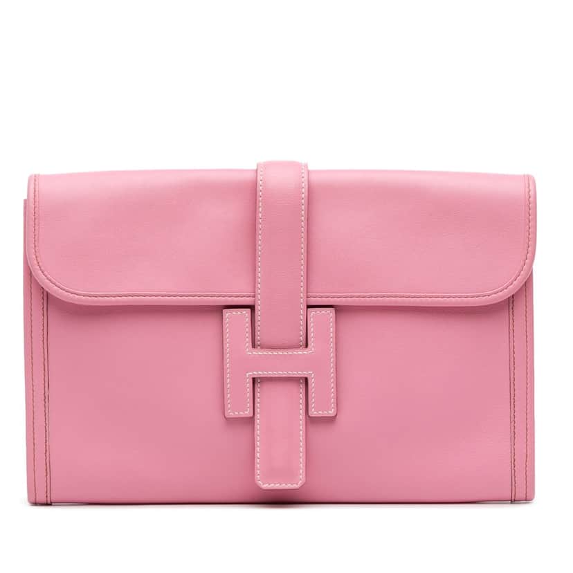 Hermès Swift Jige PM Pink Leather Good condition - Front View