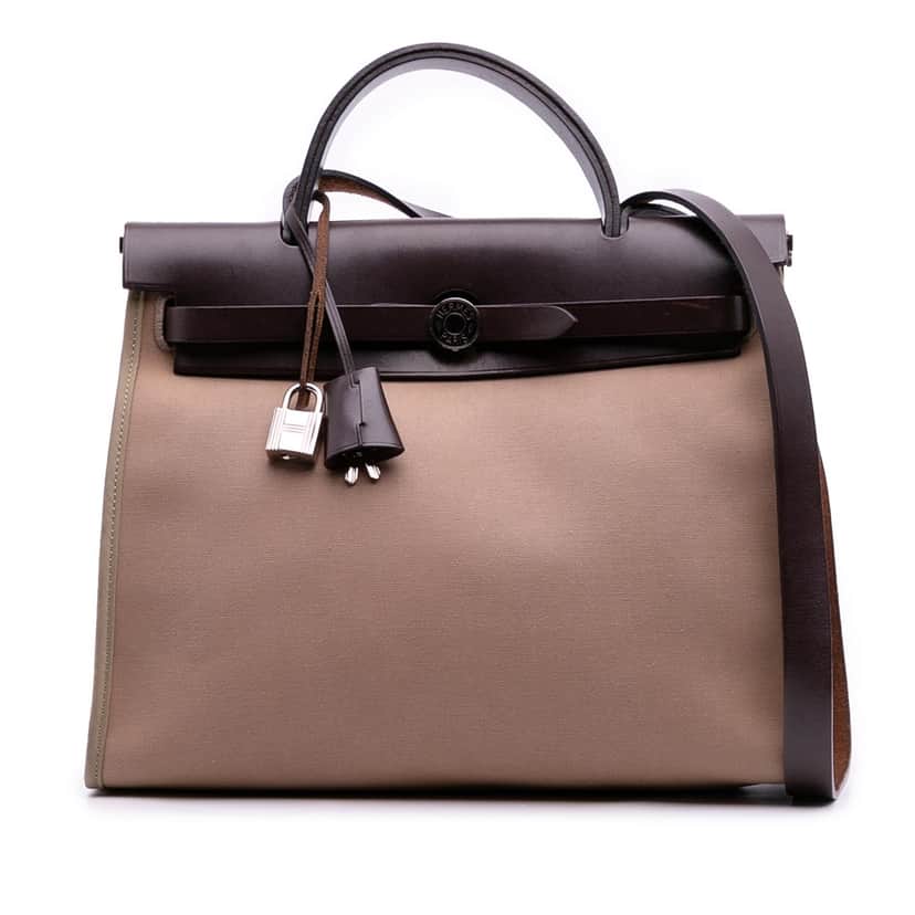 Hermès Toile Herbag Zip 31 Brown Canvas Good condition - Front View