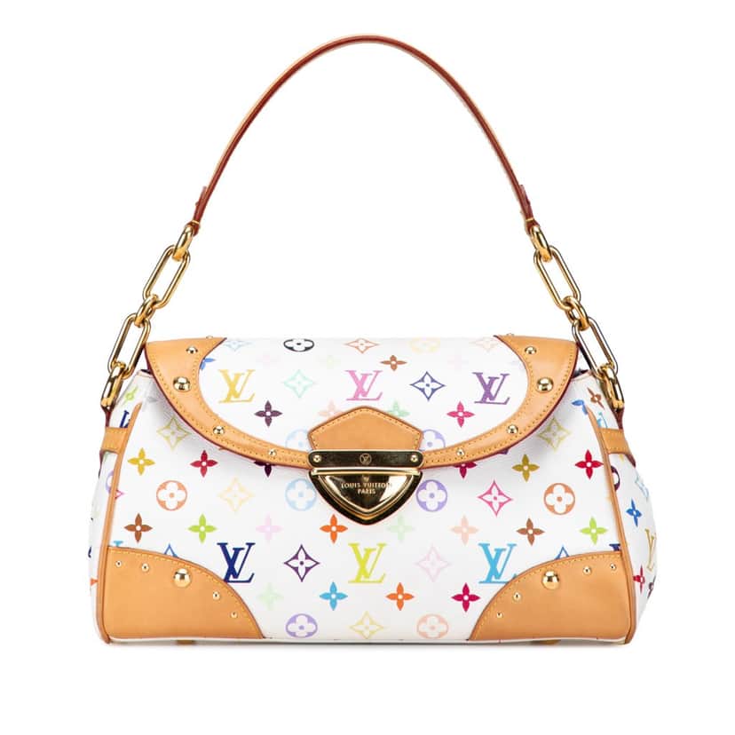 Louis Vuitton Monogram Multicolore Beverly MM White Canvas Good condition - Front View
