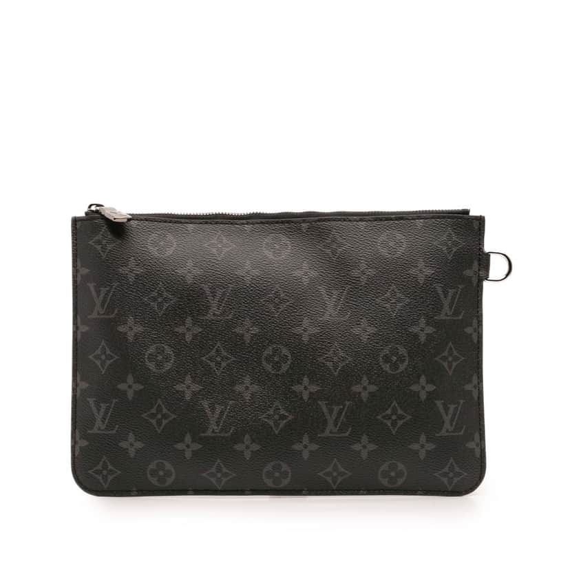 Louis Vuitton Monogram Eclipse Cabas Pochette Black Canvas Good condition - Front View
