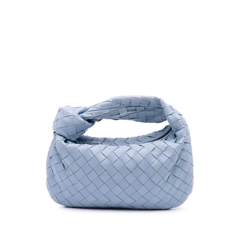 Bottega Veneta Mini Nappa Intrecciato Jodie Blue Leather Good condition - Front View