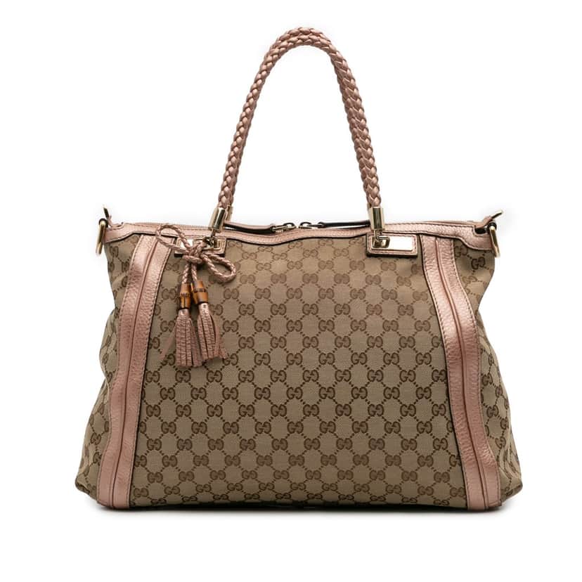 Gucci Large GG Canvas Bella Satchel Brown Canvas Good condition - Front View