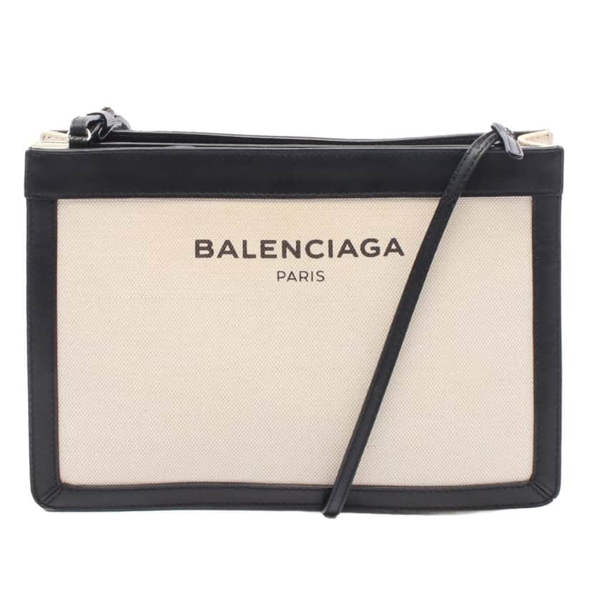 Balenciaga Canvas Navy Pochette Crossbody Brown Canvas Good condition - Front View