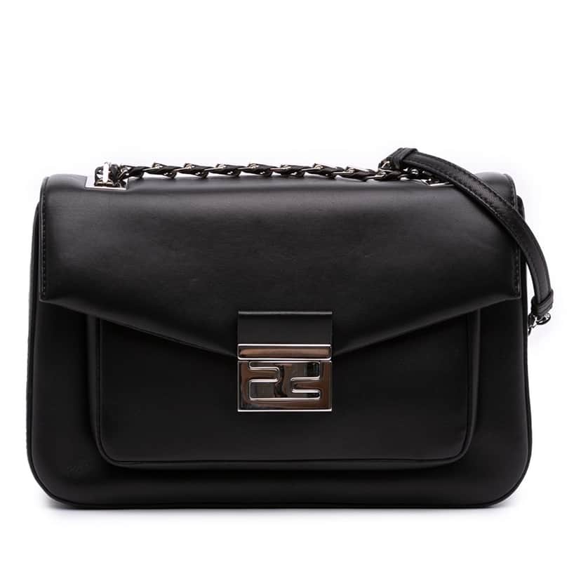 Fendi Nappa Be Baguette Crossbody Black Leather Good condition - Front View