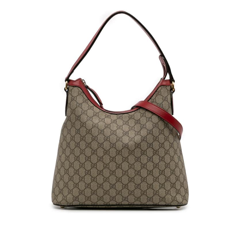 Gucci GG Supreme Linea A Satchel Brown Canvas Good condition - Front View