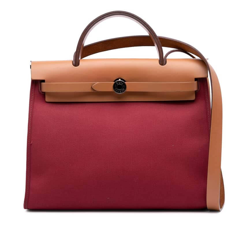 Hermès Toile Herbag Zip 31 Red Canvas Good condition - Front View