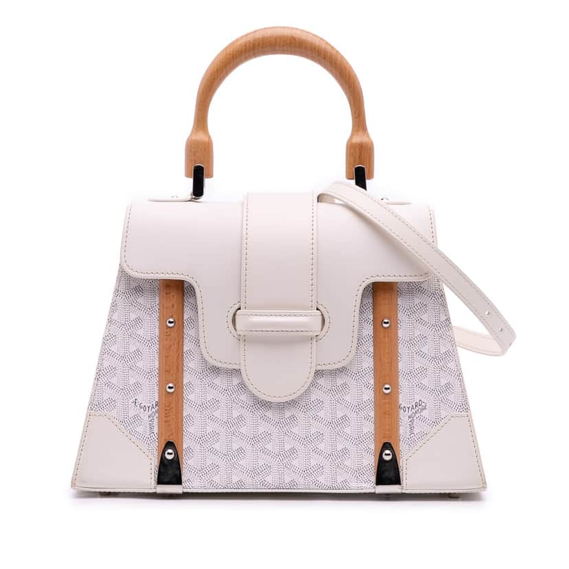 Goyard Goyardine Saigon Structured PM White Canvas Good condition - Front View