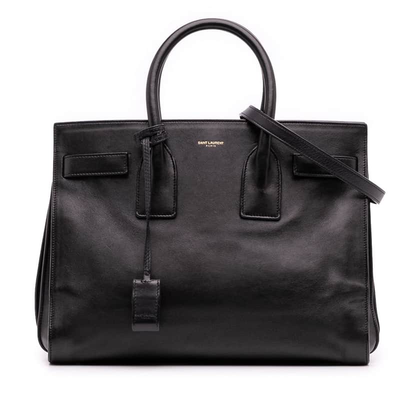 Saint Laurent Small Leather Sac De Jour Satchel Black Leather Good condition - Front View