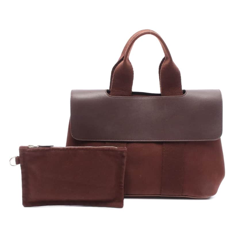 Hermès Toile and Swift Valparaiso PM Brown Canvas Good condition - Front View