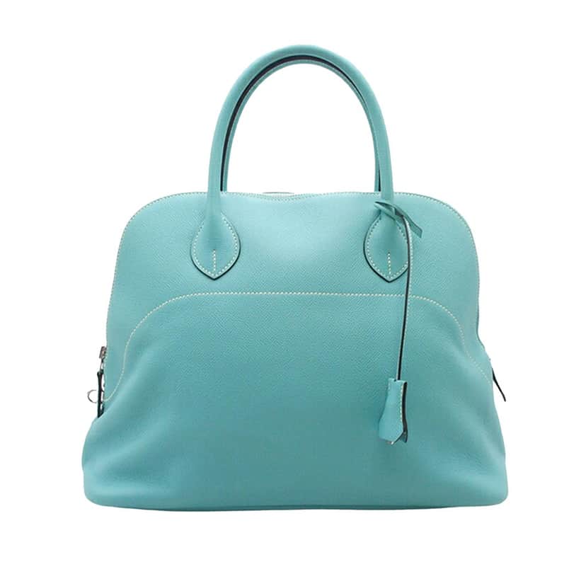 Hermès Epsom Bolide 35 Blue Leather Good condition - Front View