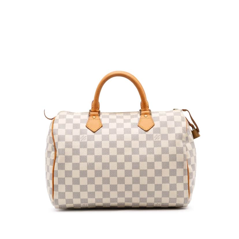 Louis Vuitton Damier Azur Speedy 30 White Canvas Good condition - Front View