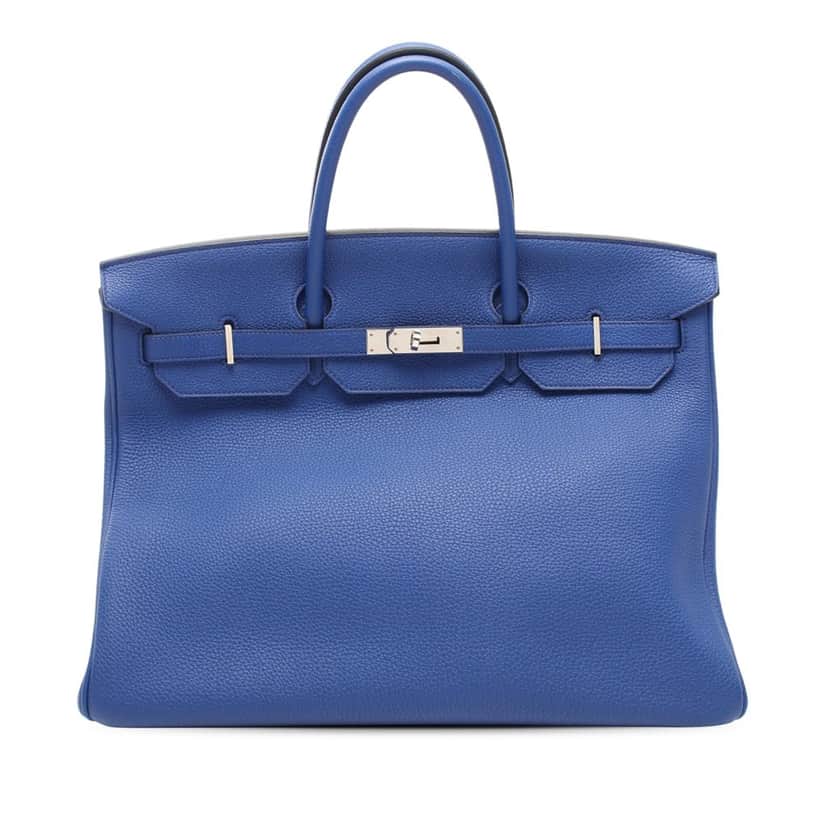 Hermès Togo Birkin Retourne 40 Blue Leather Good condition - Front View