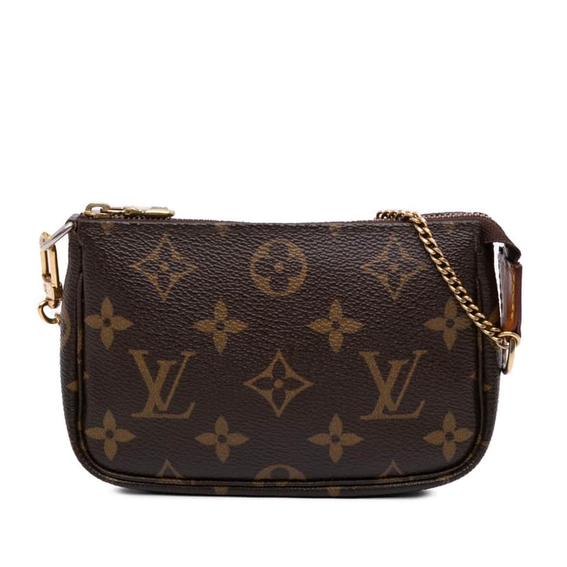 Louis Vuitton Monogram Mini Pochette Accessoires Brown Canvas Good condition - Front View