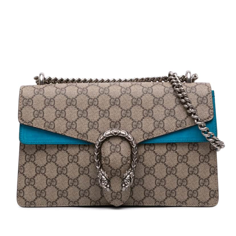 Gucci Small GG Supreme Dionysus Shoulder Bag Brown Canvas Good condition - Front View