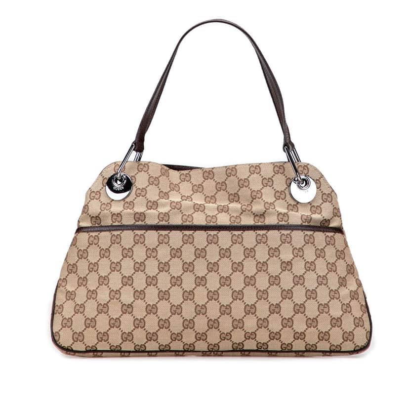 Gucci GG Canvas Eclipse Tote Brown Canvas Fair condition - Front View