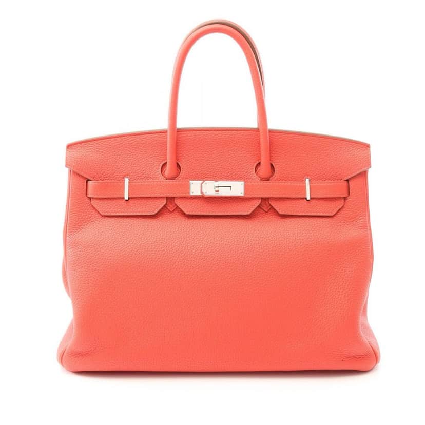Hermès Togo Birkin Retourne 35 Red Leather Good condition - Front View