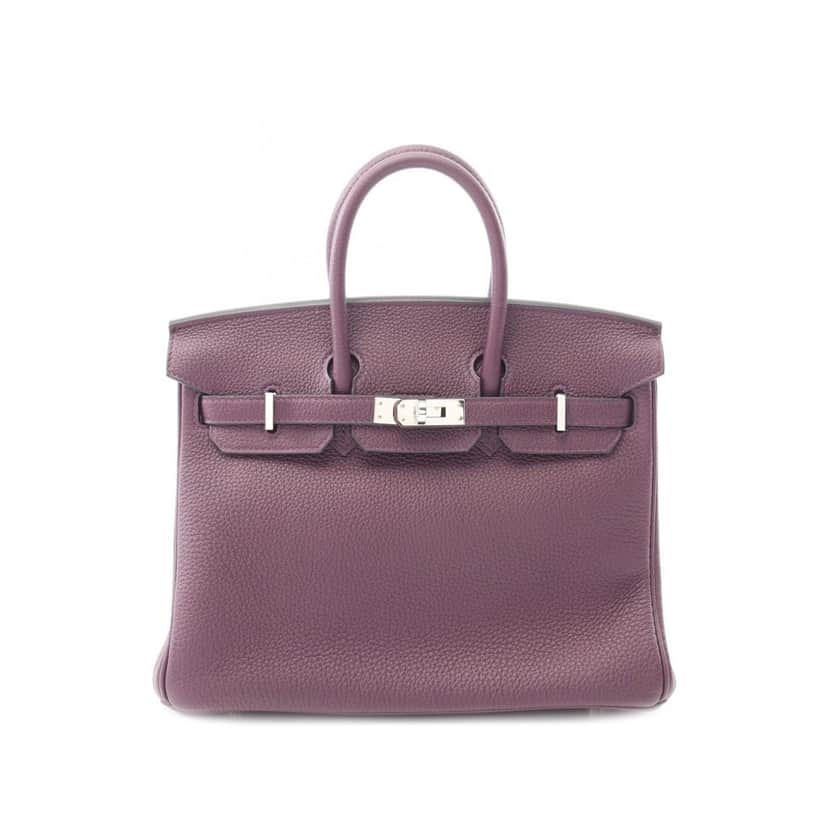 Hermès Togo Birkin Retourne 25 Purple Leather Good condition - Front View