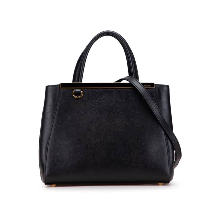 Fendi 2Jours Leather Satchel Black Leather Good condition - Front View