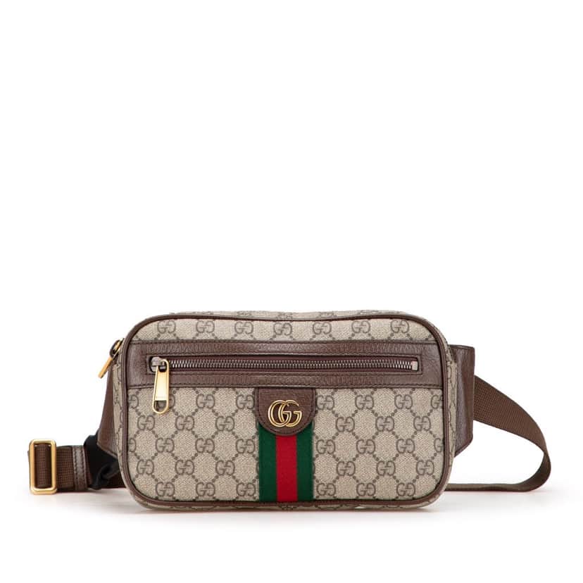 Gucci Small GG Supreme Ophidia Belt Bag Brown Canvas Good condition - Front View