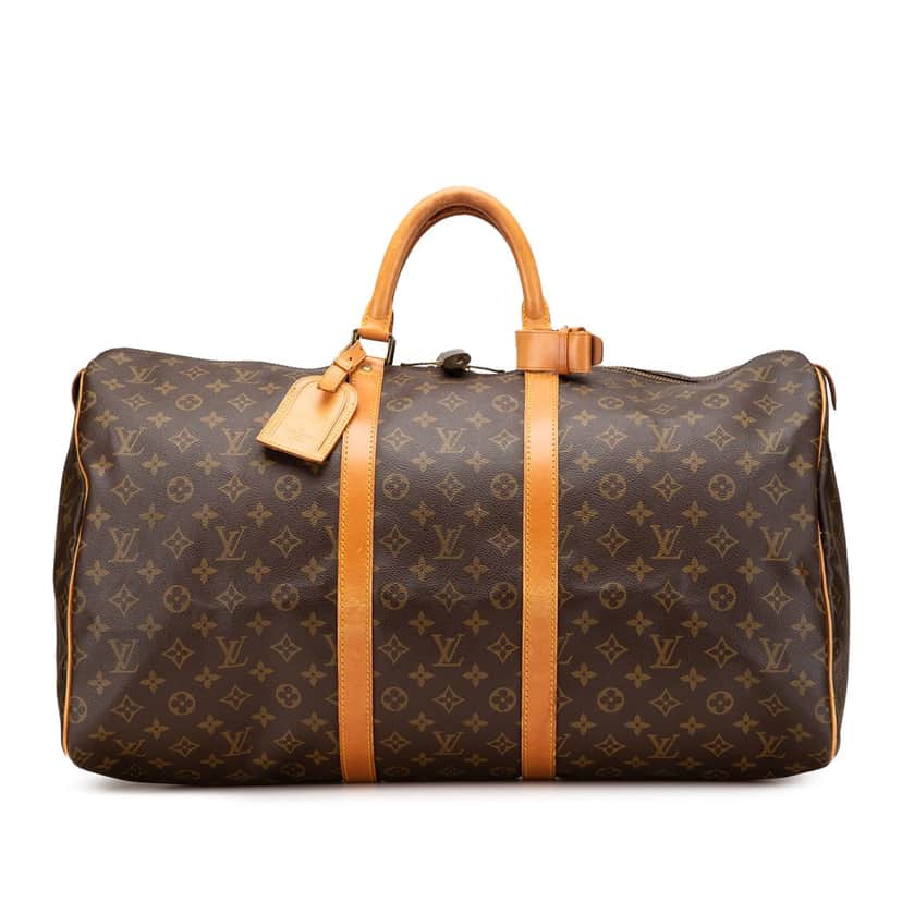 Louis Vuitton Monogram Keepall 55 Brown Canvas Good condition - Front View