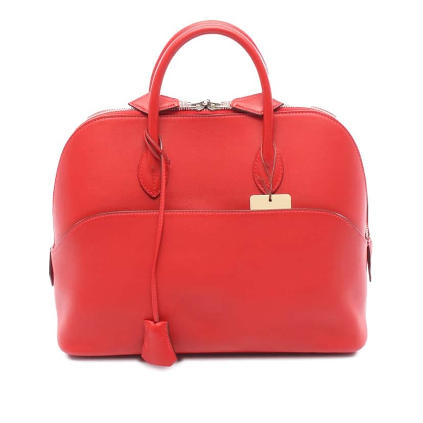Hermès Swift Web Bolide 1923 30 Red Leather Good condition - Front View