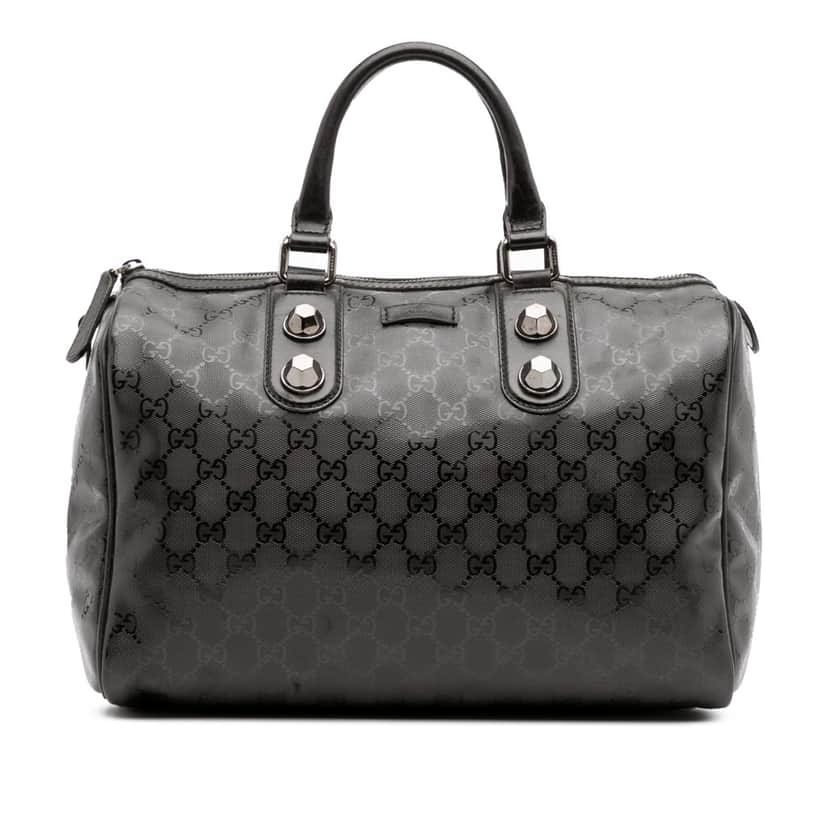 Gucci GG Imprime Boston Bag Black Canvas Good condition - Front View