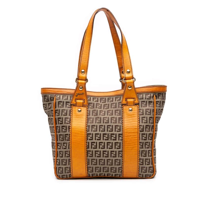 Fendi Zucchino Canvas Tote Brown Canvas Good condition - Front View