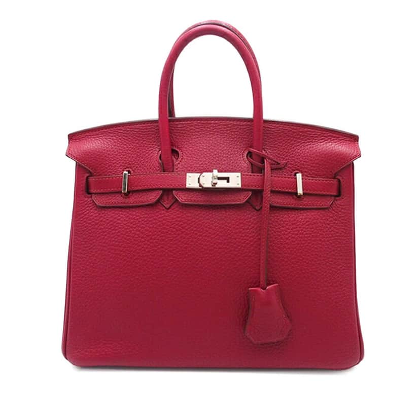 Hermès Togo Birkin Retourne 25 Red Leather Good condition - Front View