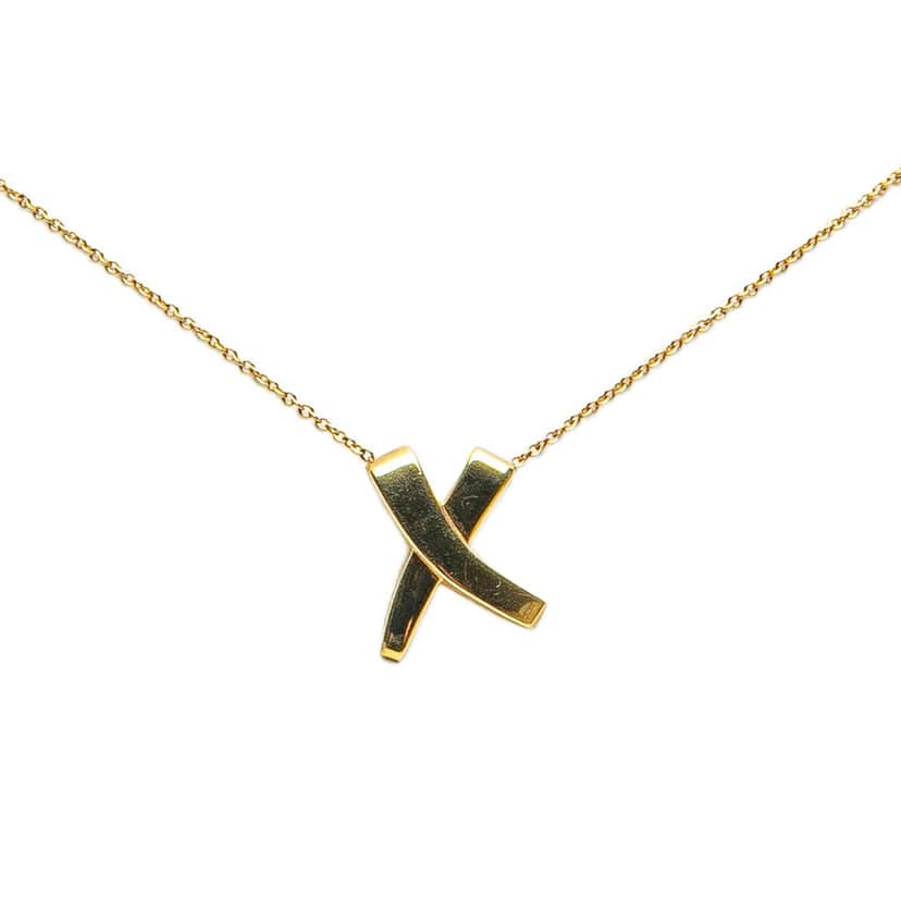 Tiffany & Co Paloma Picasso 18K Yellow Gold X Kiss Necklace Gold Gold Good condition - Front View