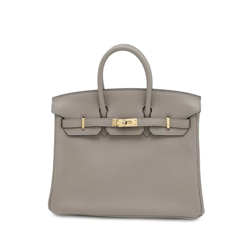 Hermès Novillo Birkin Retoune 25 Grey Leather Good condition - Front View