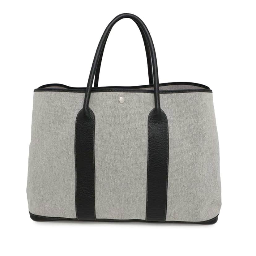 Hermès Toile H and Buffle Skipper Garden Party 49 Grey Canvas Good condition - Front View