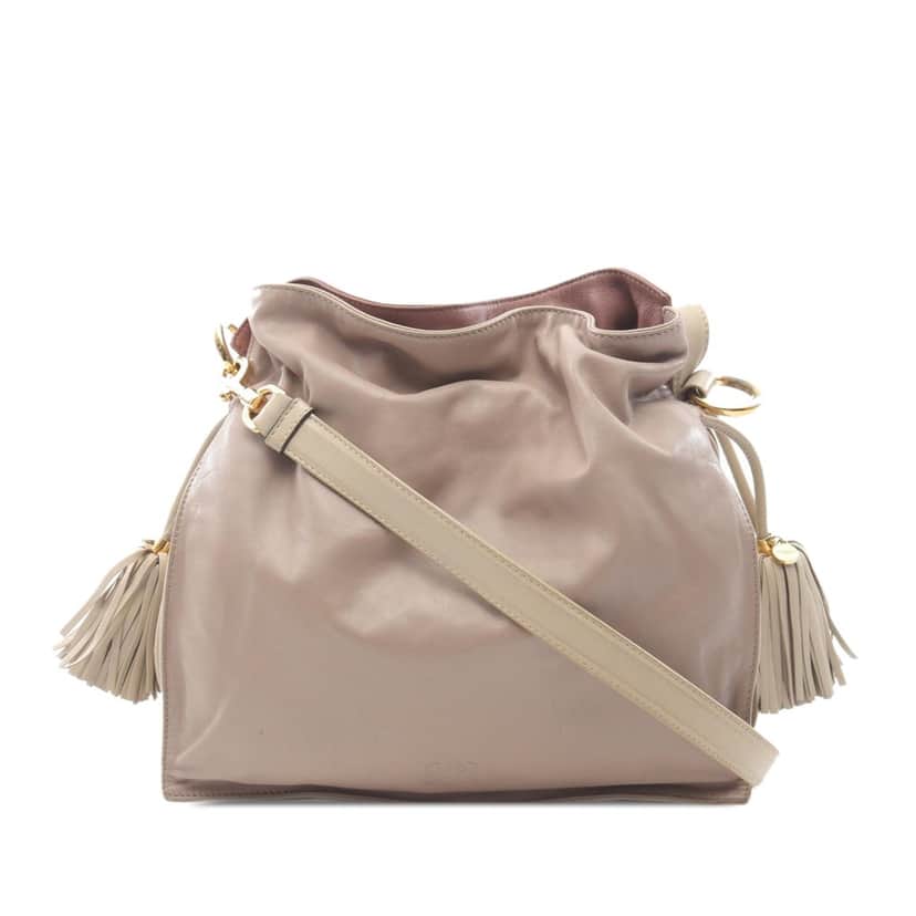 Loewe Nappa Flamenco Tassel 30 Brown Leather Good condition - Front View