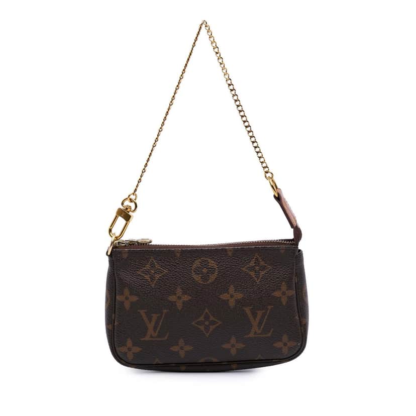Louis Vuitton Monogram Mini Pochette Accessoires Brown Canvas Good condition - Front View