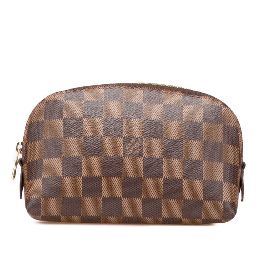 Louis Vuitton Damier Ebene Cosmetic Pouch Brown Canvas Good condition - Front View