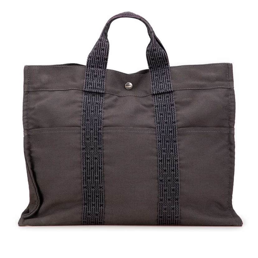 Hermès Canvas Herline MM Grey Canvas Good condition - Front View