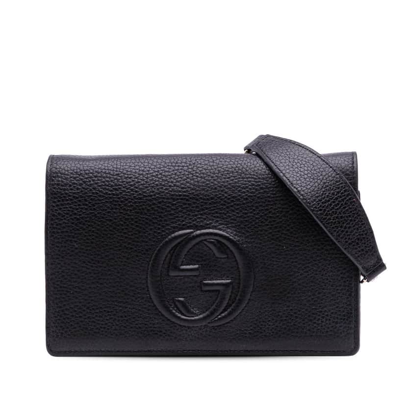 Gucci Leather Soho Wallet on Chain Black Leather Fair condition - Front View