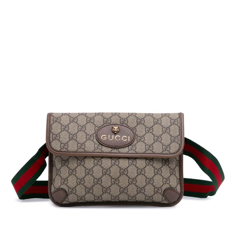 Gucci GG Supreme Web Neo Vintage Belt Bag Brown Canvas Good condition - Front View