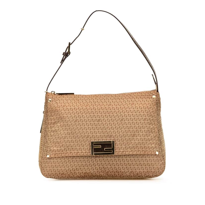 Fendi Micro Zucchino Canvas Mamma Forever Brown Canvas Good condition - Front View
