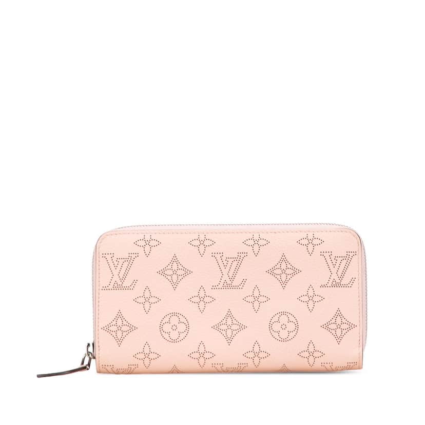 Louis Vuitton Monogram Mahina Zippy Wallet Pink Leather Good condition - Front View