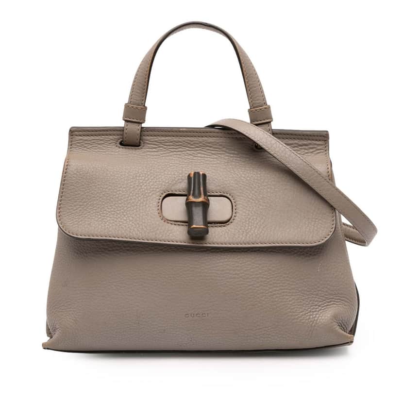 Gucci Small Leather Bamboo Daily Satchel Brown Leather Good condition - Front View