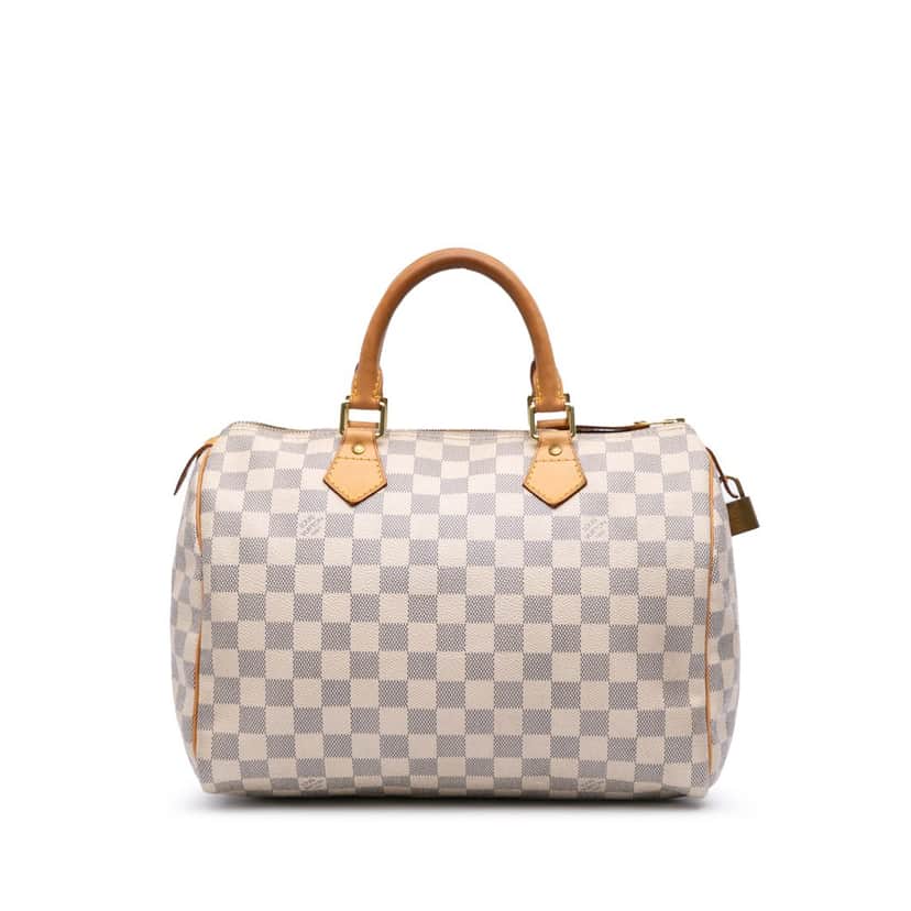 Louis Vuitton Damier Azur Speedy 30 White Canvas Good condition - Front View