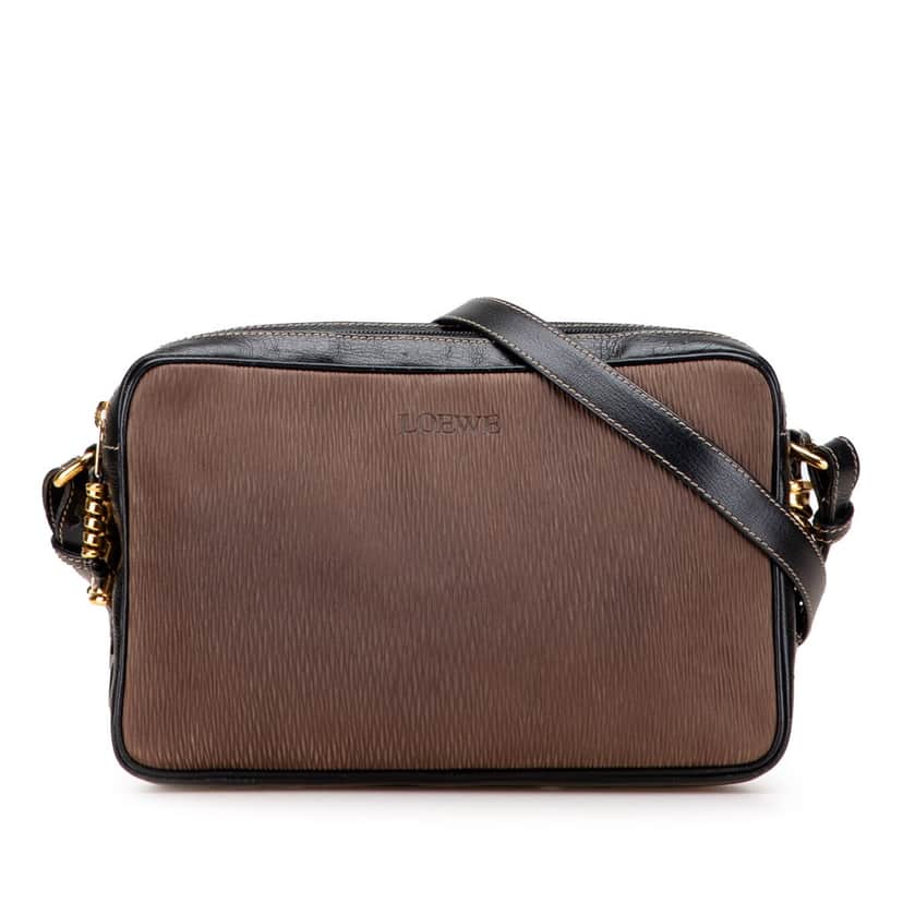 Loewe Leather Velazquez Twist Crossbody Brown Leather Good condition - Front View