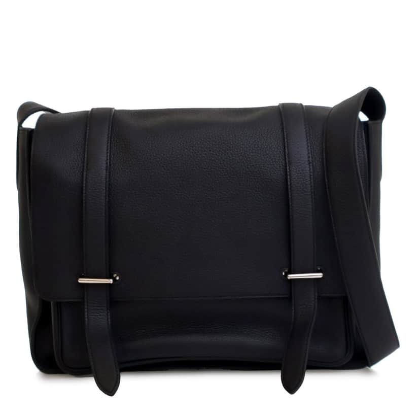 Hermès Clemence Steve Caporal 35 Black Leather Good condition - Front View