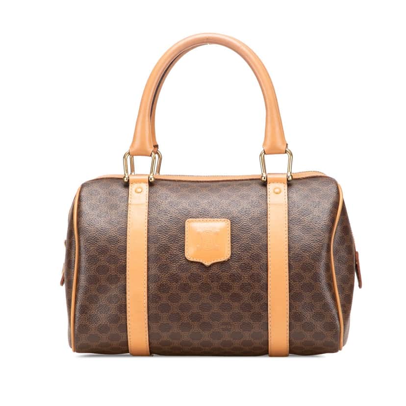Celine Macadam Coated Canvas Boston Bag Brown Canvas Good condition - Front View