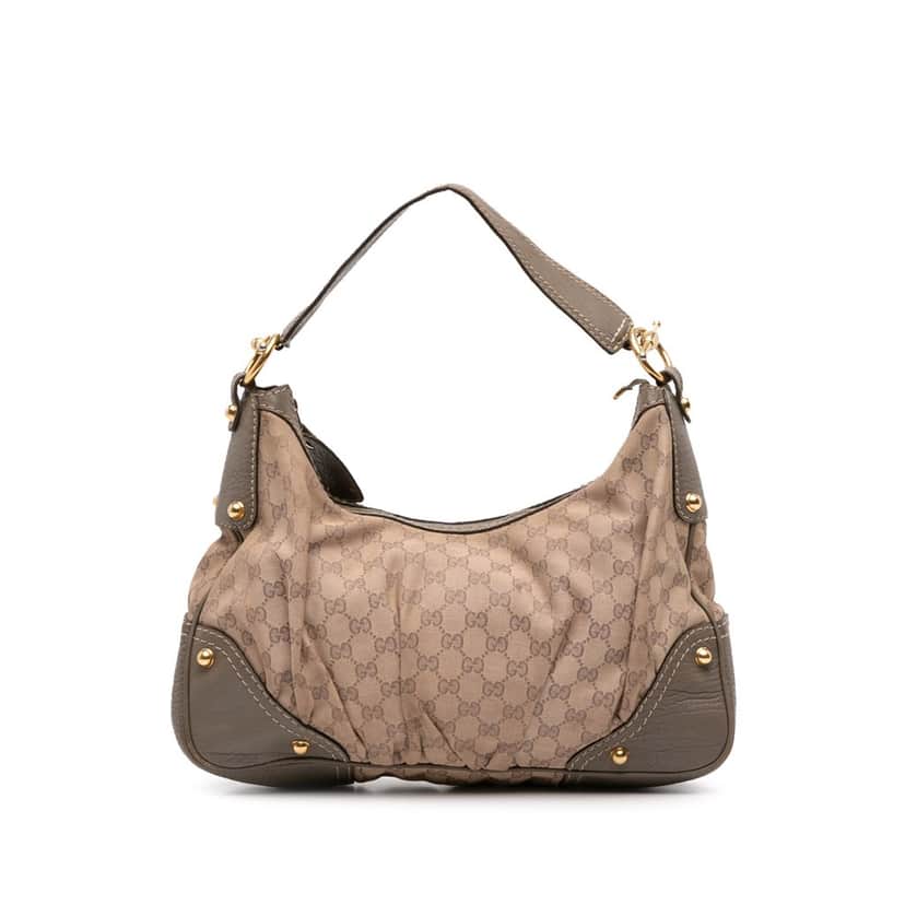 Gucci Medium GG Canvas Jockey Hobo Brown Canvas Fair condition - Front View